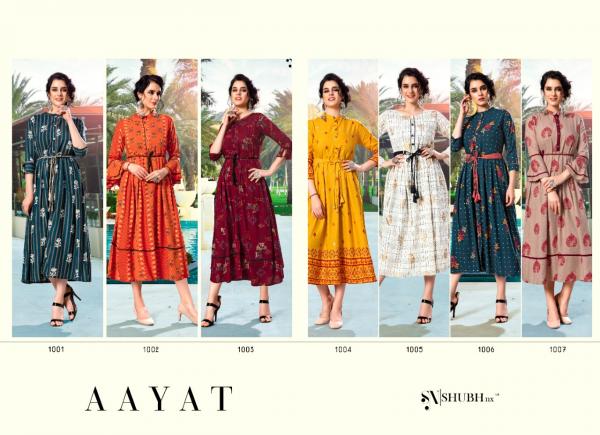 Shubh-Aayat Designer Rayon Printed Exclusive Kurtis